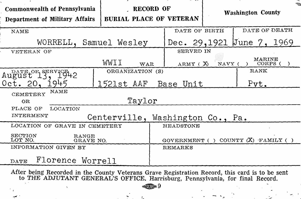 veteran burial